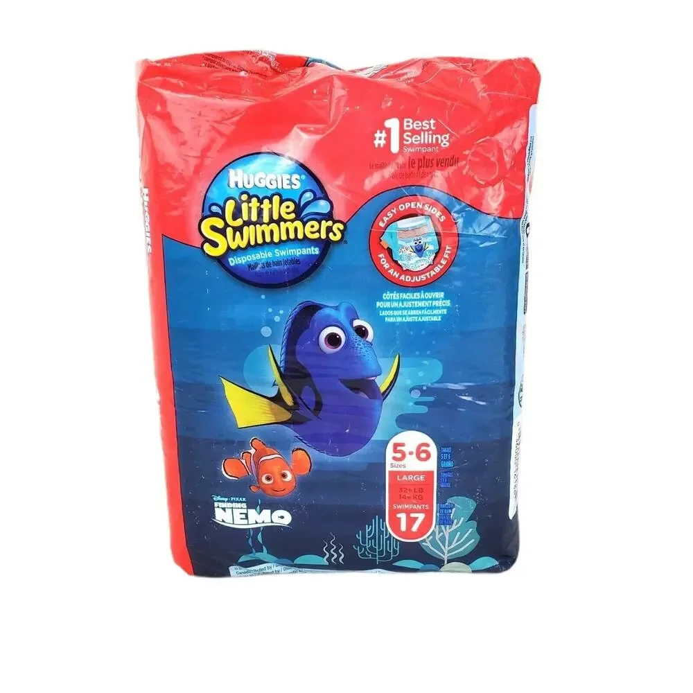 Lot Of 3 Huggies Little Swimmers Swim Diapers, Size 5-6 Large, 17 Ct 51 Total